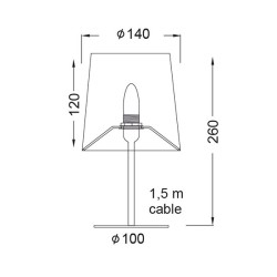 Φωτιστικό κομοδίνου μονόφωτο γκρι μεταλλικό για λάμπα με ντουί E14