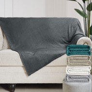 Κουβέρτα – ριχτάρι flannel ανάγλυφο διαστάσεων 150x220cm Σχ. Mia 100% polyester σε χρώμα Beige