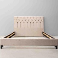 Κρεβάτι NAPOLI με ποδαράκια, ντυμένο με ύφασμα σε χρώμα μπεζ διαστάσεων 160x200cm Κρεβάτι NAPOLI με ποδαράκια, ντυμένο με ύφασμα σε χρώμα μπεζ διαστάσεων 160x200cm