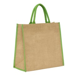 Τσάντα παραλίας NAXOS από γιούτα με στρογγυλά χερούλια διαστάσεων 40x36x19cm χωρητικότητας 28L σε χρώμα φυσικό με λαχανί λεπτομέρειες