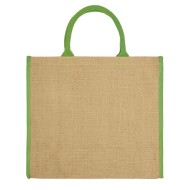 Τσάντα παραλίας NAXOS από γιούτα με στρογγυλά χερούλια διαστάσεων 40x36x19cm χωρητικότητας 28L σε χρώμα φυσικό με λαχανί λεπτομέρειες