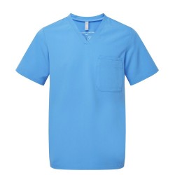 Ανδρική ελαστική μπλούζα νοσηλευτικής με λαιμόκοψη V σε μπλε χρώμα νούμερο Large