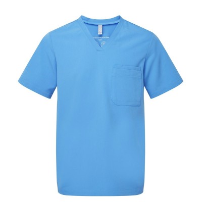 Ανδρική ελαστική μπλούζα νοσηλευτικής με λαιμόκοψη V σε μπλε χρώμα νούμερο Large