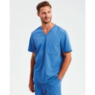 Ανδρική ελαστική μπλούζα νοσηλευτικής με λαιμόκοψη V σε μπλε χρώμα νούμερο Medium