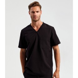 Ανδρική ελαστική μπλούζα νοσηλευτικής με λαιμόκοψη V σε μαύρο χρώμα νούμερο 3XL