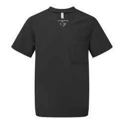 Ανδρική ελαστική μπλούζα νοσηλευτικής με λαιμόκοψη V σε μαύρο χρώμα νούμερο 3XL