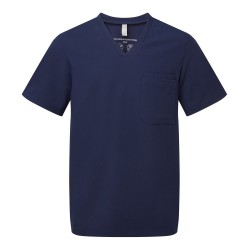 Ανδρική ελαστική μπλούζα νοσηλευτικής με λαιμόκοψη V σε σκούρο μπλε χρώμα νούμερο 3XL