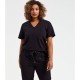 Γυναικεία ελαστική μπλούζα νοσηλευτικής με λαιμόκοψη V σε μαύρο χρώμα νούμερο 3XLarge