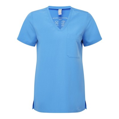 Γυναικεία ελαστική μπλούζα νοσηλευτικής με λαιμόκοψη V σε γαλάζιο χρώμα νούμερο Medium