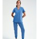 Γυναικεία ελαστική μπλούζα νοσηλευτικής με λαιμόκοψη V σε γαλάζιο χρώμα νούμερο XXLarge