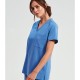 Γυναικεία ελαστική μπλούζα νοσηλευτικής με λαιμόκοψη V σε γαλάζιο χρώμα νούμερο XXLarge