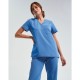 Γυναικεία ελαστική μπλούζα νοσηλευτικής με λαιμόκοψη V σε γαλάζιο χρώμα νούμερο Large