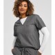 Γυναικεία ελαστική μπλούζα νοσηλευτικής με λαιμόκοψη V σε γκρι χρώμα νούμερο 3XL