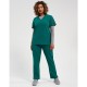Γυναικεία ελαστική μπλούζα νοσηλευτικής 2 τσέπες μπροστά σε πράσινο χρώμα νούμερο 3XL