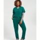 Γυναικεία ελαστική μπλούζα νοσηλευτικής 2 τσέπες μπροστά σε πράσινο χρώμα νούμερο 3XL
