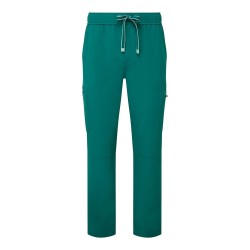 Ανδρικό ελαστικό cargo παντελόνι νοσηλευτικής με ελαστική μέση σε χρώμα πράσινο νούμερο XLarge