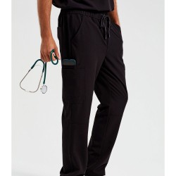 Ανδρικό ελαστικό cargo παντελόνι νοσηλευτικής με ελαστική μέση σε χρώμα μαύρο νούμερο Small