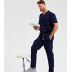 Ανδρικό ελαστικό cargo παντελόνι νοσηλευτικής με ελαστική μέση σε χρώμα σκούρο μπλε νούμερο Large