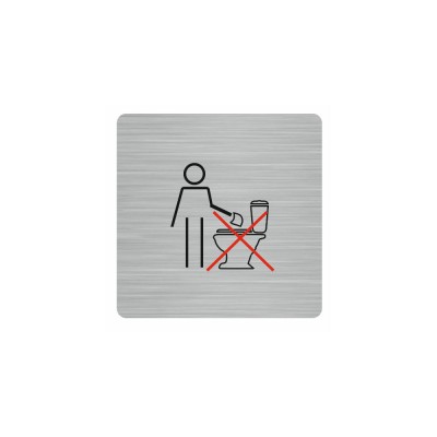 Πινακίδα για WC "Μην ρίχνετε χαρτιά στην τουαλέτα" διαστάσεων 10x10cm