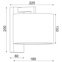 Απλίκα τοίχου μονόφωτη με μεταλλική βάση και μαύρο υφασμάτινο καπέλο για λάμπα Ε27