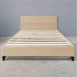 Κρεβάτι PALERMO με ποδαράκια, ντυμένο με ύφασμα διαστάσεων 150x200cm σε χρώμα μπεζ