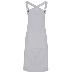 Ποδιά ολόσωμη PR129 'BARISTA' με χιαστί πλάτη σε χρώμα ασημί