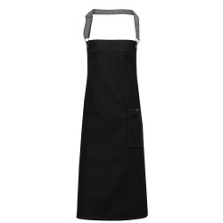 Κερωμένη ποδιά ολόσωμη τζιν PR134 'District' σε χρώμα Black Denim