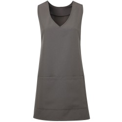 Γυναικεία ολόσωμη ποδιά αισθητικού με πίσω δέσιμο και λαιμόκοψη V σε γκρι χρώμα νούμερο Small/Medium