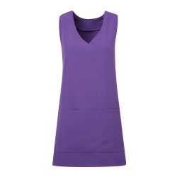 Γυναικεία ολόσωμη ποδιά αισθητικού με πίσω δέσιμο και λαιμόκοψη V σε μωβ χρώμα νούμερο Small/Medium