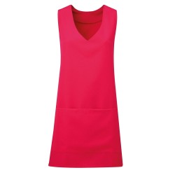 Γυναικεία ολόσωμη ποδιά αισθητικού με πίσω δέσιμο και λαιμόκοψη V σε φούξια χρώμα νούμερο L/XL