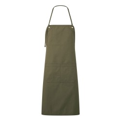 Ποδιά ολόσωμη με διπλή τσέπη με κεντρική τσέπη με 2 χωρίσματα σε λαδί χρώμα