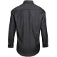 Ανδρικό μαύρο τζιν μακρυμάνικο πουκάμισο με ραφές σε χρωματική αντίθεση και 7 κουμπιά στον ίδιο τόνο σε νούμερο XXLarge