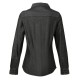 Γυναικείο μαύρο τζιν μακρυμάνικο πουκάμισο με ραφές σε χρωματική αντίθεση και 7 κουμπιά στον ίδιο τόνο σε νούμερο Large