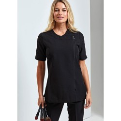 Γυναικεία ρόμπα αισθητικού με κρουαζέ λαιμόκοψη σε χρώμα μαύρο νούμερο Medium