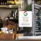 Αυτοκόλλητη κάρτα Google Review POWERTECH NFC διαστάσεων 12x12cm