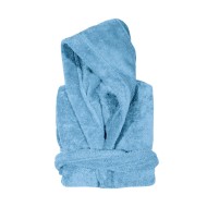 Μπουρνούζι μονόχρωμο Fresh 450gsm 100%cotton με κουκούλα σε μπλε ραφ χρώμα νούμερο XLarge Μπουρνούζι μονόχρωμο Fresh 450gsm 100%cotton με κουκούλα σε μπλε ραφ χρώμα νούμερο XLarge