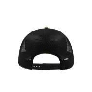 Πεντάφυλλο καπέλο RAPPER με δίχτυ και σφουγγάρι με δίχτυ στο πίσω μέρος και κυρτό γείσο με 6 ραφές σε χρώμα χακί με μαύρο