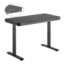 Ηλεκτρικό γραφείο BRATECK με συρτάρι διαστάσεων 118x60x72~120cm σε μαύρο χρώμα