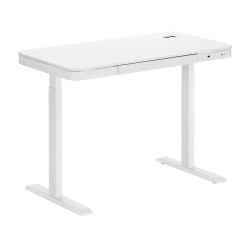 Ηλεκτρικό γραφείο BRATECK με συρτάρι διαστάσεων 118x60x72~120cm σε λευκό χρώμα