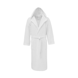Μπουρνούζι μπάνιου με κουκούλα ζακάρ 270gsm σε λευκό χρώμα σε νου΄μερο XLarge