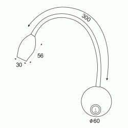 Επίτοιχο φωτιστικό LED 3W θερμό φως 3200k 210lm 8x4x44cm μαύρο