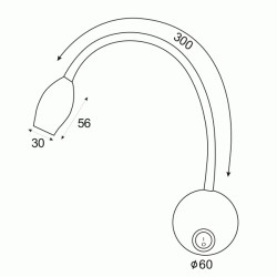 Επίτοιχο φωτιστικό LED 3W θερμό φως 3200k 210lm 8x4x44cm λευκό χρώμα
