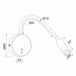 Επίτοιχο LED φωτιστικό ALIS 3W θερμό φως 3200k 190lm λευκό μεταλλικό D8x36cm