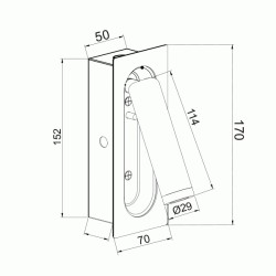Φωτιστικό LED 3W θερμό φως 3200k 190lm μεταλλικό μαύρο 7x5x17cm