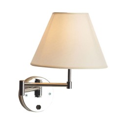 Φωτιστικό απλίκα ξενοδοχείου μονόφωτη με κρεμ καπέλο για λάμπα με ντουί Ε27