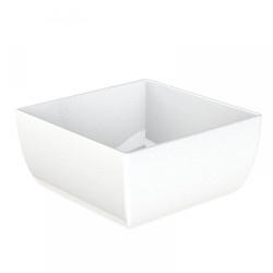 Στοιβαζόμενο άθραυστο μπωλ τετράγωνο διαστάσεων 25x25cm χωρητικότητας 4lt σε χρώμα λευκό