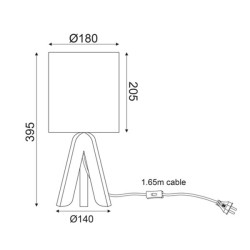 Φωτιστικό κομοδίνου καφέ κλασικής γραμμής με ξύλινη τρίποδη βάση για λάμπα με ντουί Ε14
