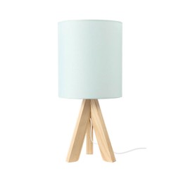 Φωτιστικό κομοδίνου με ξύλινη τρίποδη βάση κλασικής σχεδίασης για λάμπα με ντουί Ε14