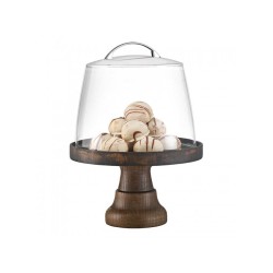 Cake Stand από ξύλο σημύδας Φ25cm 12cm ύψος σε χρώμα Wenge χωρίς καπάκι Cake Stand από ξύλο σημύδας Φ25cm 12cm ύψος σε χρώμα Wenge χωρίς καπάκι