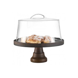 Cake Stand από ξύλο σημύδας Φ30cm 12cm ύψος σε χρώμα Wenge χωρίς καπάκι Cake Stand από ξύλο σημύδας Φ30cm 12cm ύψος σε χρώμα Wenge χωρίς καπάκι